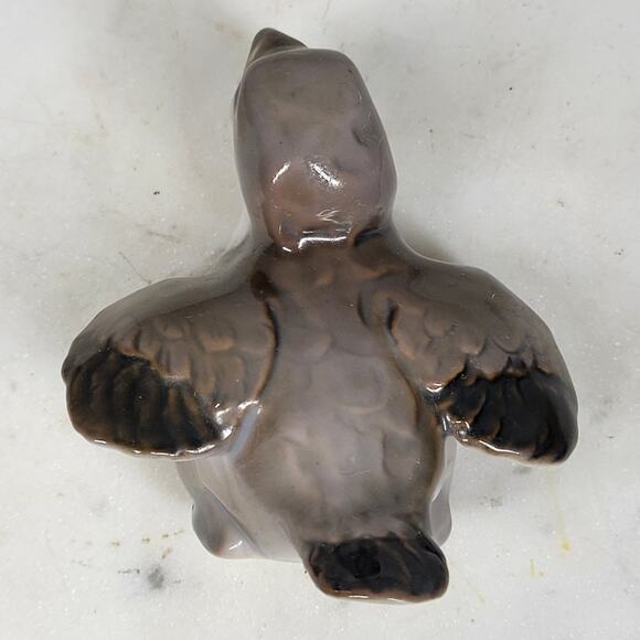 Vtg Bing Grondahl Young Sparrow Porcelain Figurine 1852 Tan Screeching For Food - Picture 7 of 14